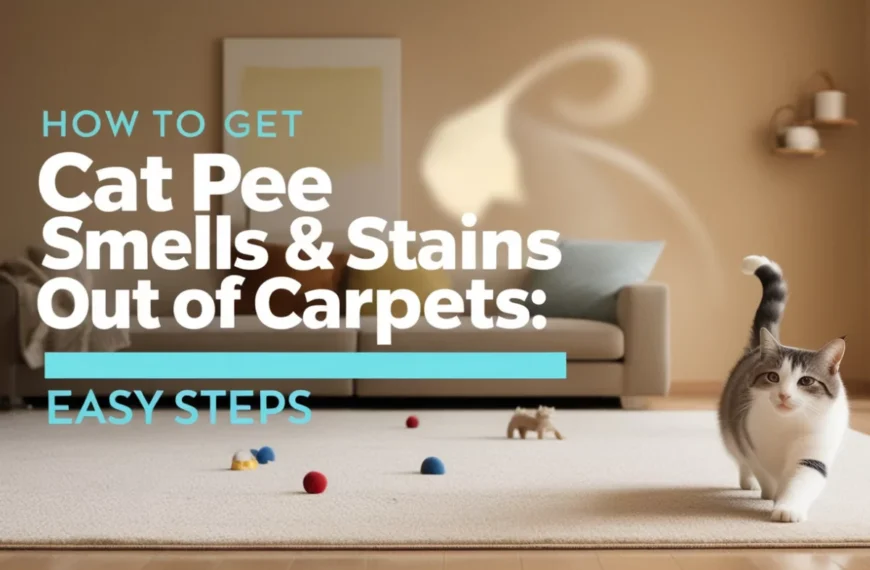 an image of How To Get Cat Pee Smells & Stains Out Of Carpets: Easy Steps